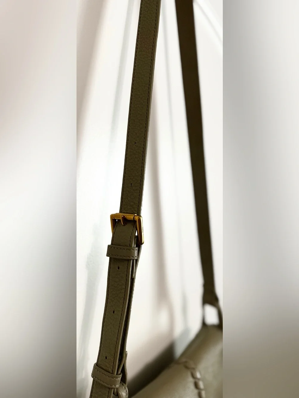 HOBO Brio Olive Leather Whipstitched Tassel Crossbody Bag